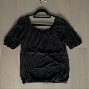 Aritzia Wilfred Black Short Sleeve Blouse